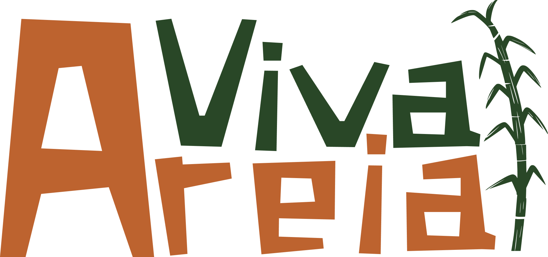 Logo com os dizeres viva areia e ao lago a imagem de uma cana-de-açúcar